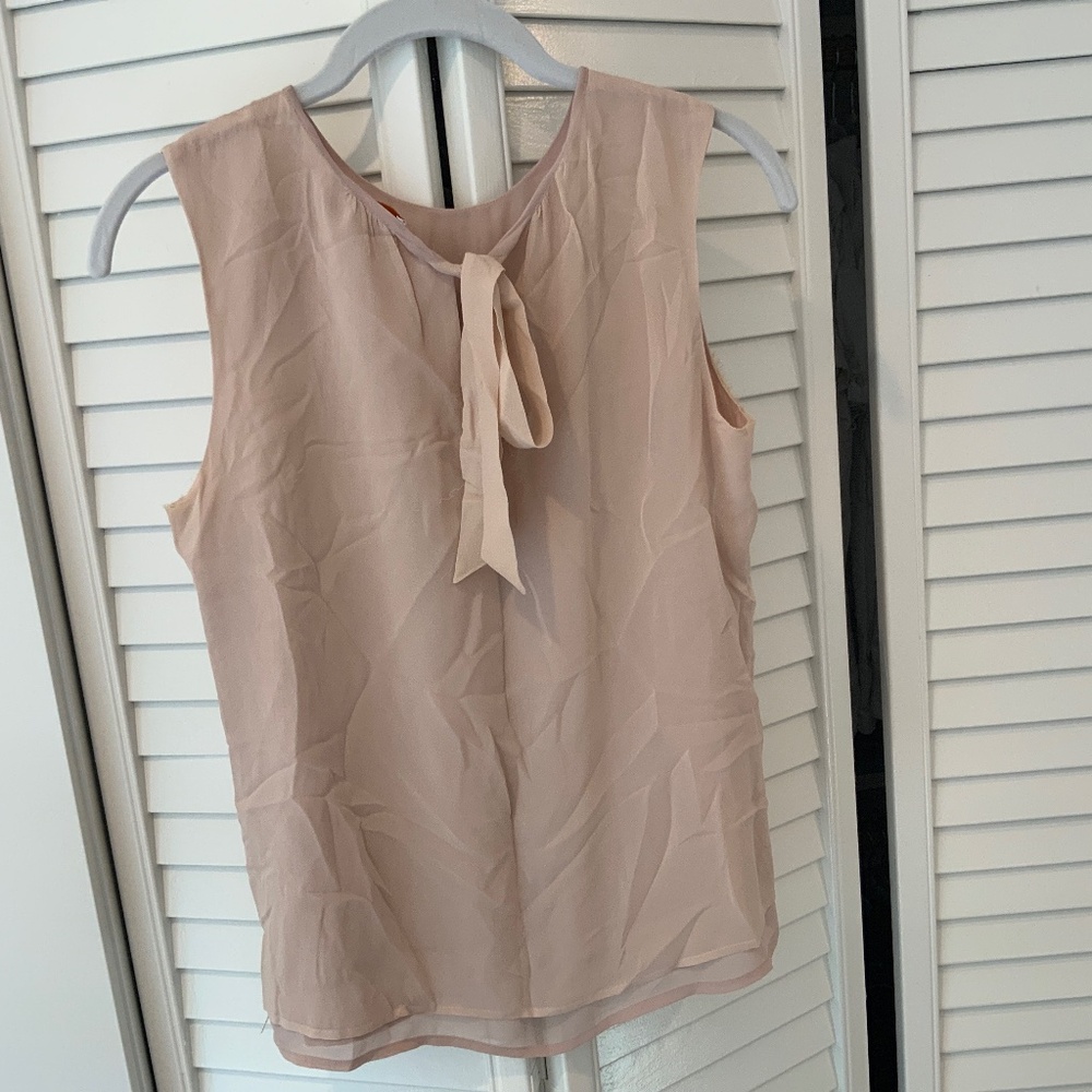 Tory Burch 100% Silk Tie Back Shell Blouse